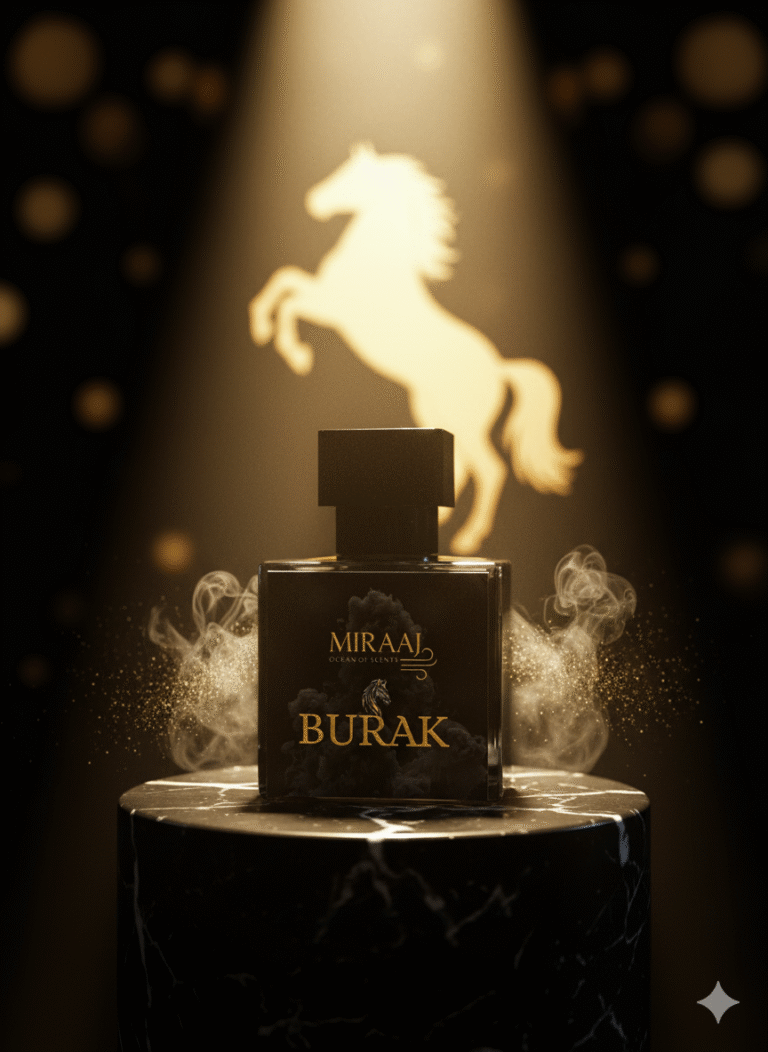 BURAK perfume by MIRAAJ - luxury unisex fragrance with saffron, amberwood, and cedarwood notes